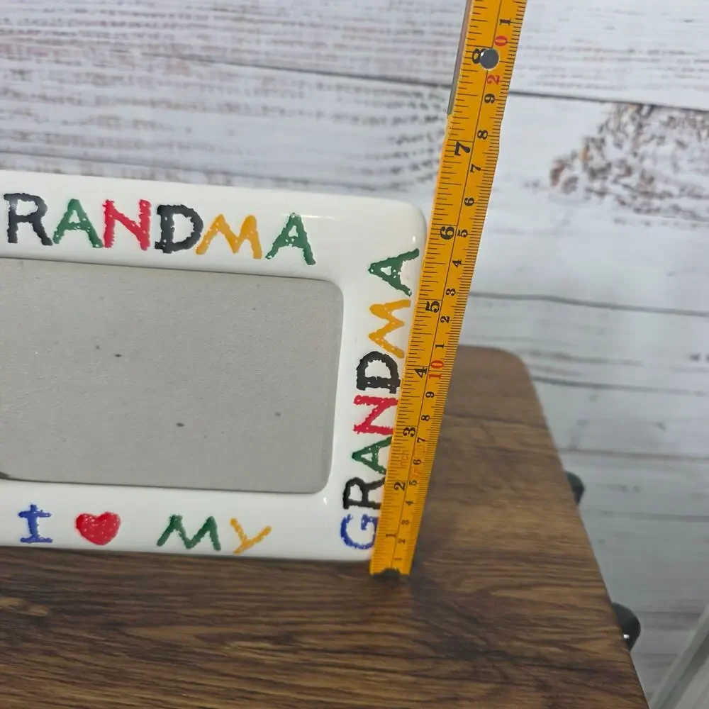 VTG 90s I Love My Grandma Ceramic Picture Frame White Hand Painted 4x6